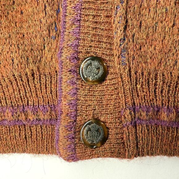 Vintage Vivaldi Cardigan Sweater Size L Abstract Coogi Style 80s Alpaca Italy - Picture 5 of 10
